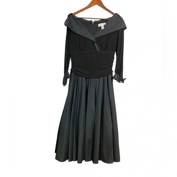 Joseph Ribkoff Gala Dress, Black, crinoline underneath, off the shoulders, Sz 12 - Picture 3 of 14